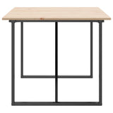 Dining Table O-Frame 180x90x75 cm Solid Wood Pine and Steel - 45-Degree Angle