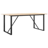 Dining Table O-Frame 180x90x75 cm Solid Wood Pine and Steel - Rear View