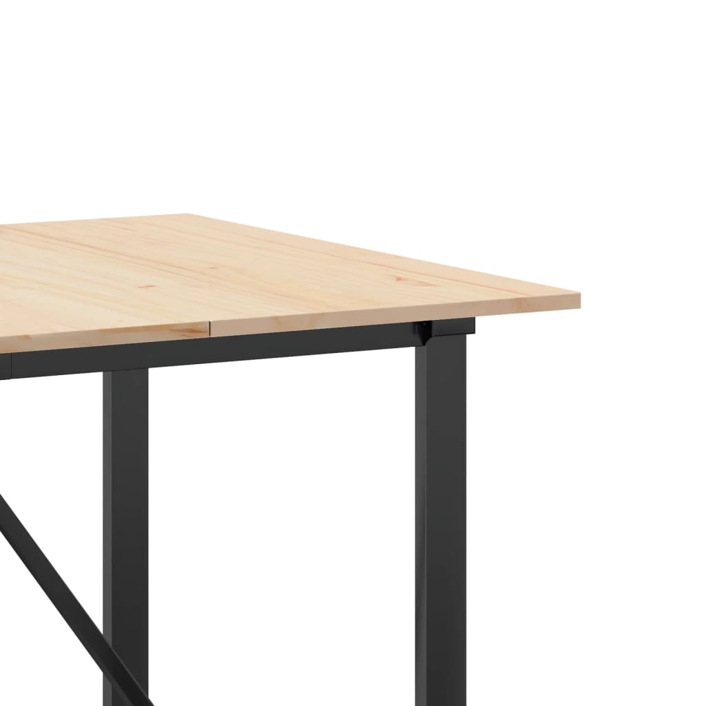 Dining Table O-Frame 180x90x75 cm Solid Wood Pine and Steel