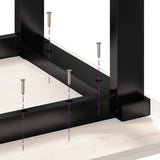 Dining Table O-Frame 180x90x75 cm Solid Wood Pine and Steel