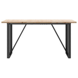 Dining Table O-Frame 140x80x75.5 cm Solid Wood Pine and Steel - Top-Down View