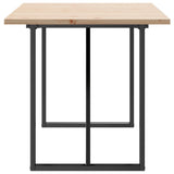 Dining Table O-Frame 140x80x75.5 cm Solid Wood Pine and Steel - 45-Degree Angle