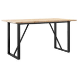 Dining Table O-Frame 140x80x75.5 cm Solid Wood Pine and Steel - Rear View