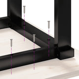 Dining Table O-Frame 140x80x75.5 cm Solid Wood Pine and Steel - Low Angle