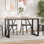 Dining Table O-Frame 140x80x75.5 cm Solid Wood Pine and Steel