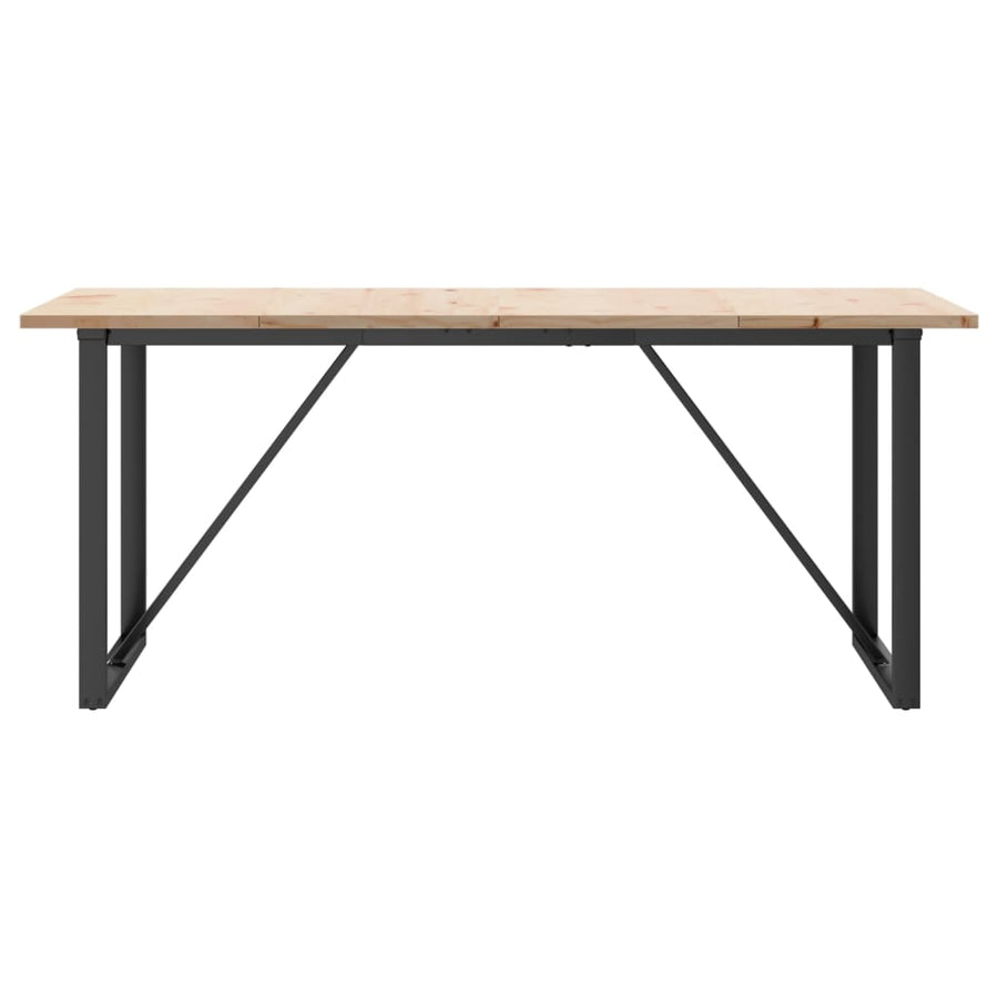 Dining Table O-Frame 180x90x75.5 cm Solid Wood Pine and Steel
