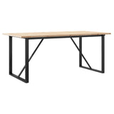 Dining Table O-Frame 180x90x75.5 cm Solid Wood Pine and Steel - Rear View