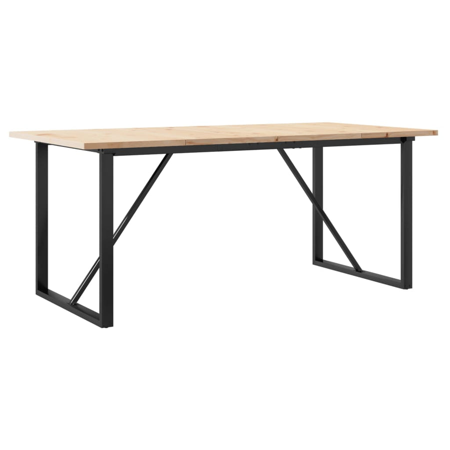 Dining Table O-Frame 180x90x75.5 cm Solid Wood Pine and Steel