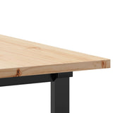 Dining Table O-Frame 180x90x75.5 cm Solid Wood Pine and Steel