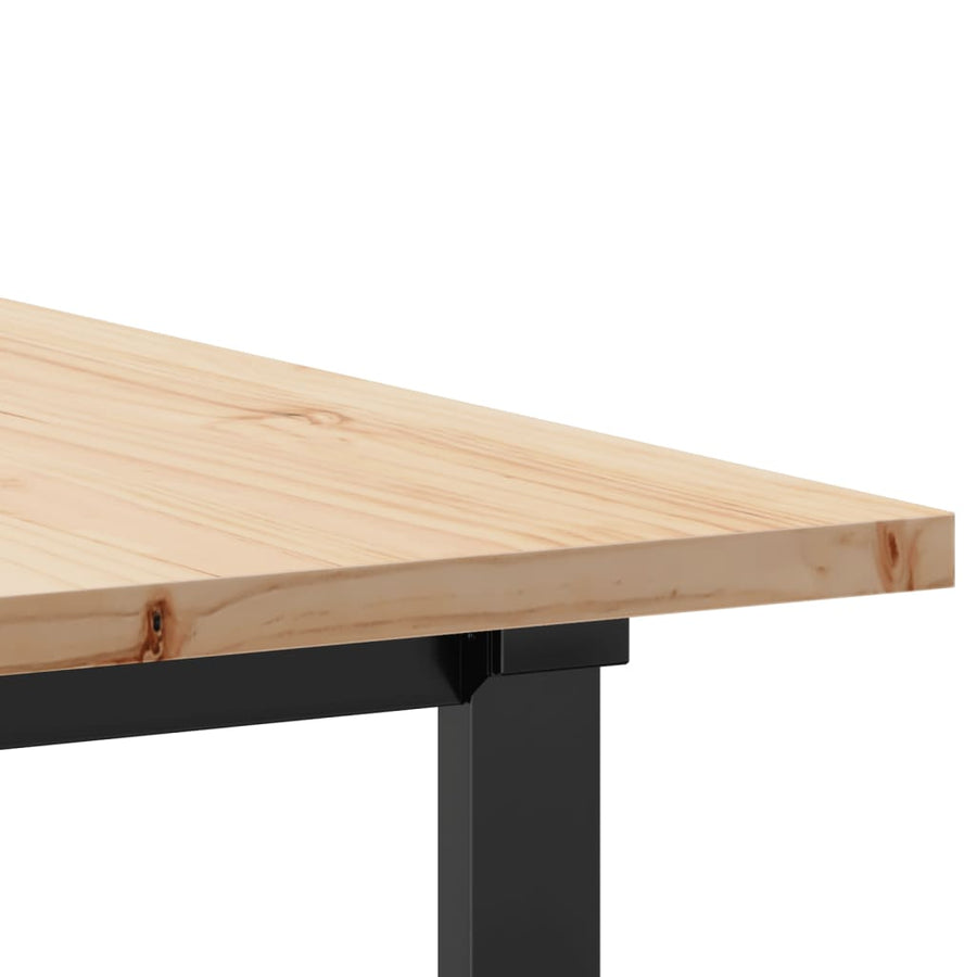 Dining Table O-Frame 180x90x75.5 cm Solid Wood Pine and Steel