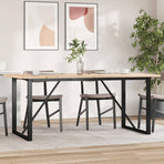 Dining Table O-Frame 180x90x75.5 cm Solid Wood Pine and Steel