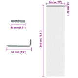 Chain Door Fly Screen 56x202 cm Aluminium - 45-Degree Angle