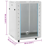 15U Network Cabinet with Swivel Feet 19