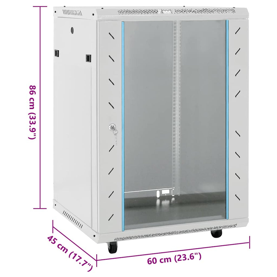 15U Network Cabinet with Swivel Feet 19" IP20 60x45x86 cm