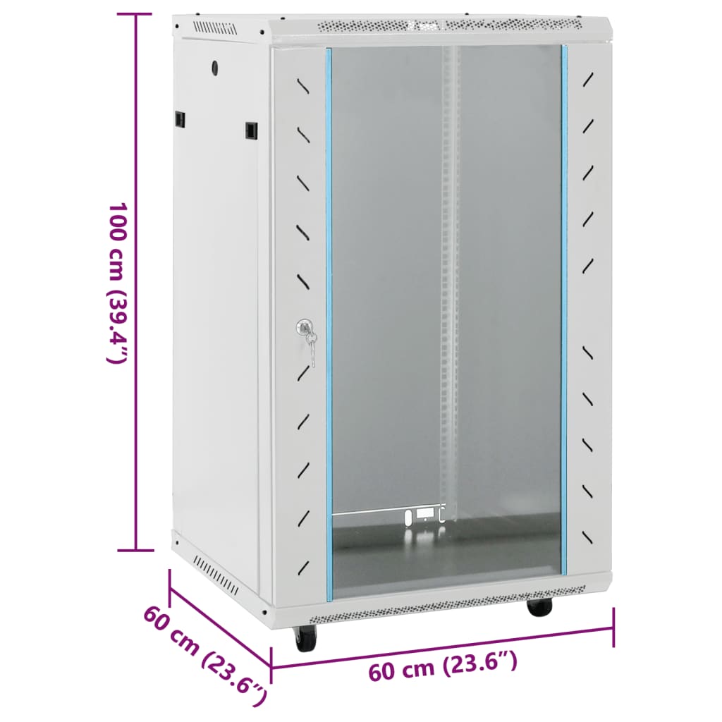18U Network Cabinet with Swivel Feet 19" IP20 60x60x100 cm
