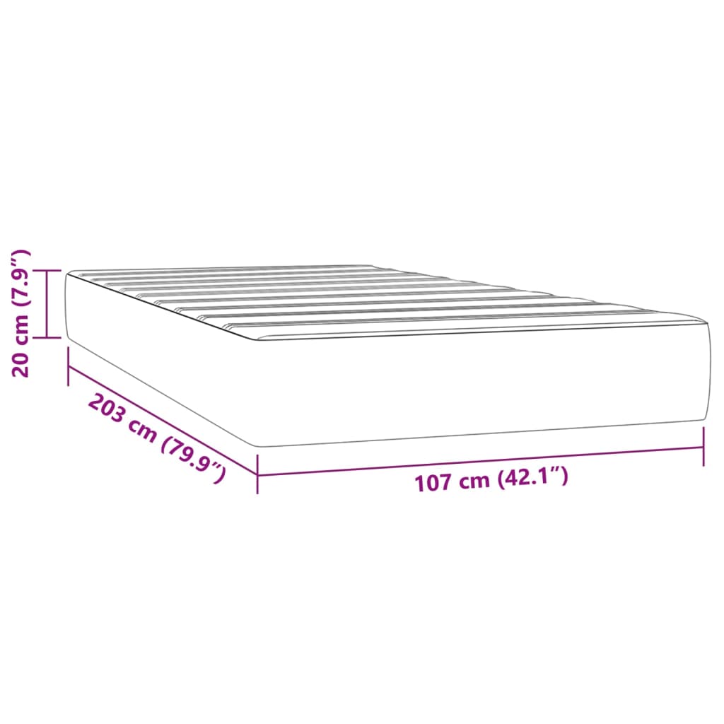 Pocket Spring Bed Mattress Medium Black 106x203x20 cm King Single Size Fabric