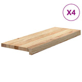 Stair Treads 4 pcs Untreated 70x25x2 cm Solid Wood Oak