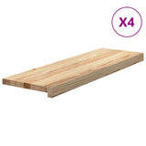Stair Treads 4 pcs Untreated 80x25x2 cm Solid Wood Oak - Front View