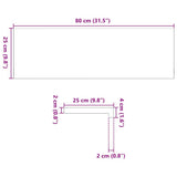 Stair Treads 4 pcs Untreated 80x25x2 cm Solid Wood Oak - Extra Image