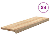 Stair Treads 4 pcs Untreated 90x25x2 cm Solid Wood Oak