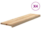 Stair Treads 4 pcs Untreated 100x30x2 cm Solid Wood Oak