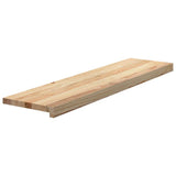 Stair Treads 8 pcs Untreated 100x25x2 cm Solid Wood Oak - Side View