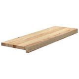 Stair Treads 8 pcs Untreated 80x30x2 cm Solid Wood Oak - Side View