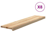 Stair Treads 8 pcs Untreated 110x30x2 cm Solid Wood Oak - Front View