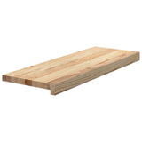 Stair Treads 12 pcs Untreated 70x30x2 cm Solid Wood Oak - Side View
