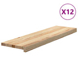 Stair Treads 12 pcs Untreated 90x30x2 cm Solid Wood Oak