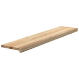 Stair Treads 12 pcs Untreated 120x30x2 cm Solid Wood Oak - Side View