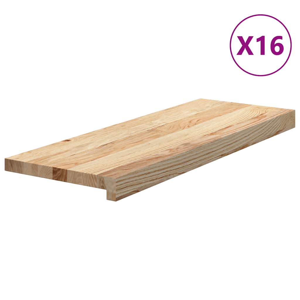 Stair Treads 16 pcs Untreated 70x25x2 cm Solid Wood Oak