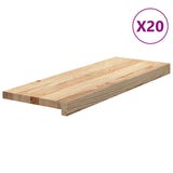 Stair Treads 20 pcs Untreated 70x30x2 cm Solid Wood Oak