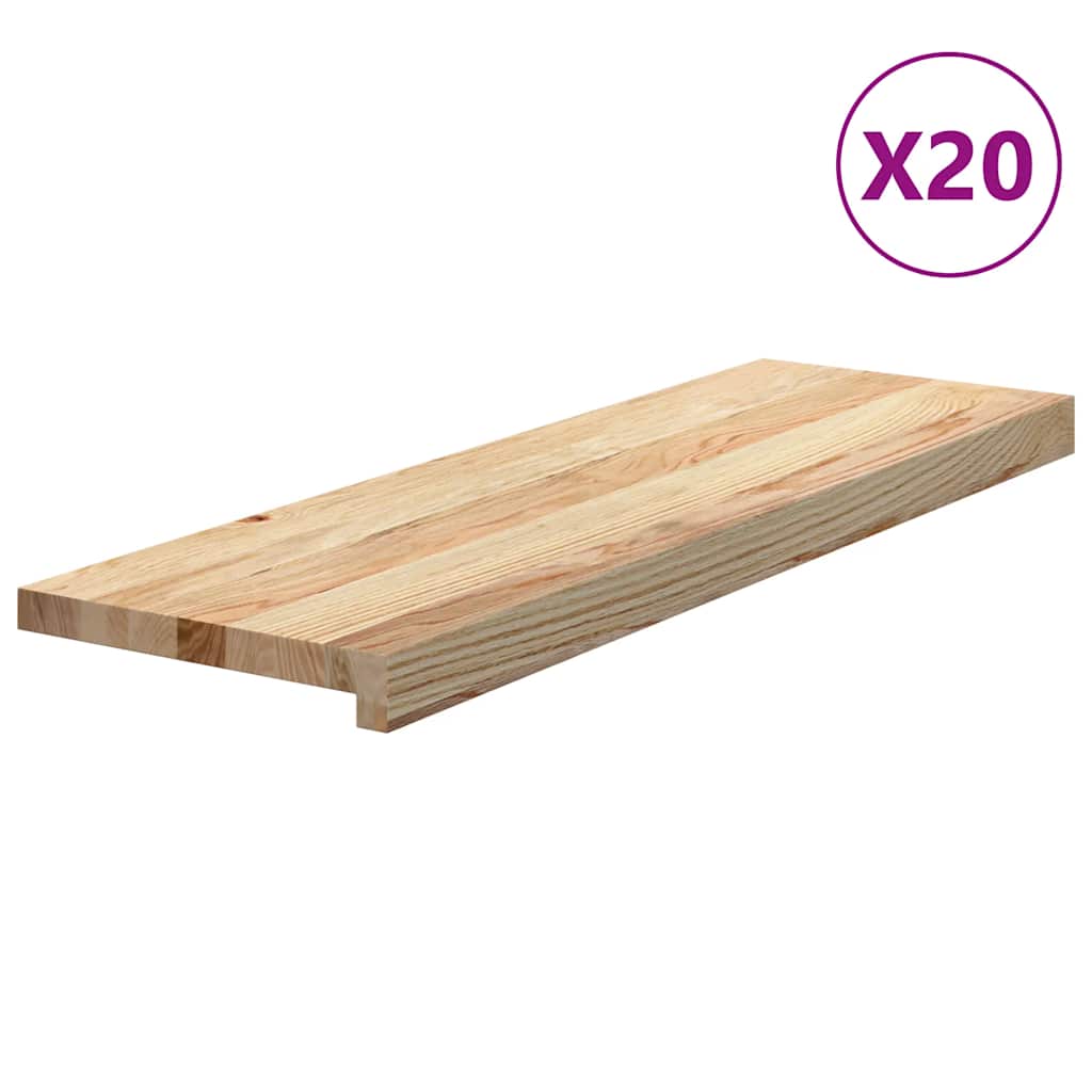 Stair Treads 20 pcs Untreated 80x30x2 cm Solid Wood Oak