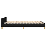 Bed Frame without Mattress Black 137x187 cm Double Fabric - Close-Up Angle