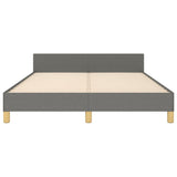 Bed Frame without Mattress Dark Grey 137x187 cm Double Fabric