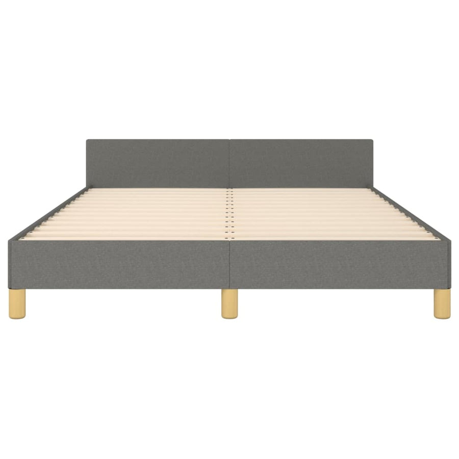 Bed Frame without Mattress Dark Grey 137x187 cm Double Fabric