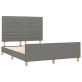 Bed Frame without Mattress Dark Grey 137x187 cm Double Fabric - Top-Down View