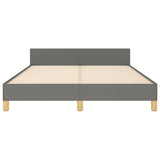 Bed Frame without Mattress Dark Grey 137x187 cm Double Fabric - Rear View