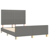 Bed Frame without Mattress Dark Grey 137x187 cm Double Fabric - Top-Down View