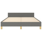Bed Frame without Mattress Dark Grey 137x187 cm Double Fabric