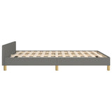 Bed Frame without Mattress Dark Grey 137x187 cm Double Fabric - Close-Up Angle