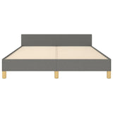 Bed Frame without Mattress Dark Grey 137x187 cm Double Fabric - Rear View