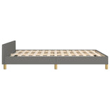 Bed Frame without Mattress Dark Grey 137x187 cm Double Fabric - Close-Up Angle