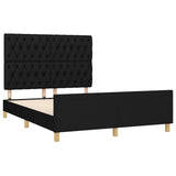 Bed Frame without Mattress Black 137x187 cm Double Fabric - Top-Down View