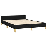Bed Frame without Mattress Black 137x187 cm Double Fabric - 45-Degree Angle