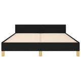 Bed Frame without Mattress Black 137x187 cm Double Fabric - Rear View