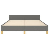 Bed Frame without Mattress Dark Grey 137x187 cm Double Fabric