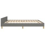 Bed Frame without Mattress Dark Grey 152x203 cm Queen Fabric - Close-Up Angle