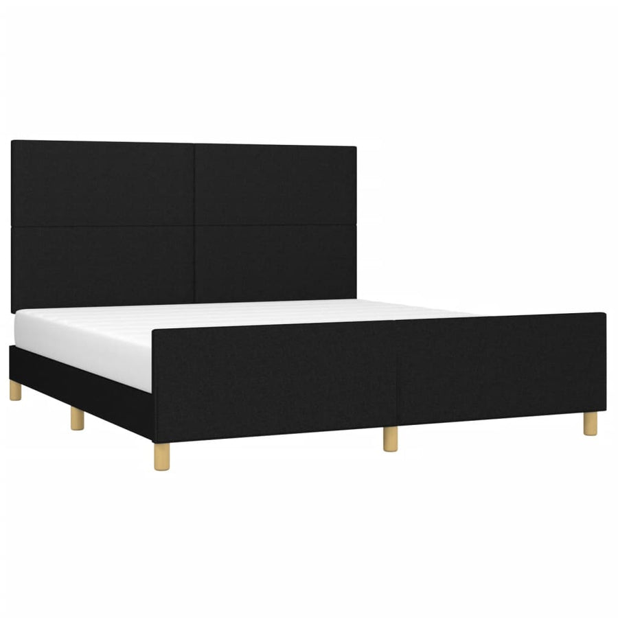 Bed Frame without Mattress Black 152x203 cm Queen Fabric